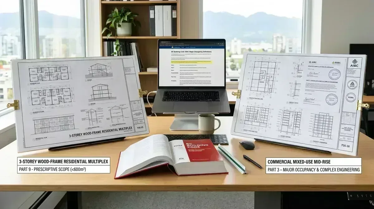 Part 3 vs Part 9 BC Building Code blueprint sets and Letters of Assurance comparison