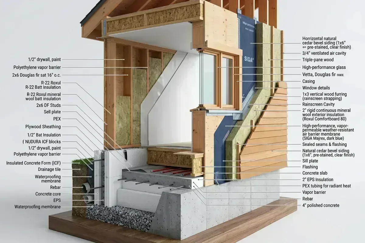 Part 9 residential wall assembly cross-section diagram