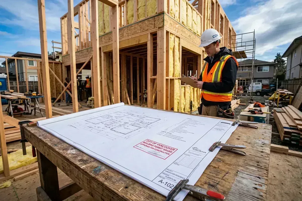 Jobsite stamped drawing set and inspection cards