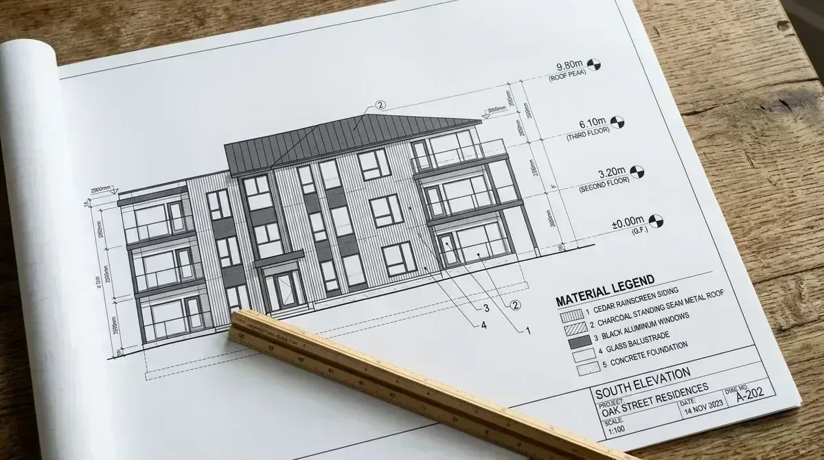 Permit cross section blueprint and assembly details sheet