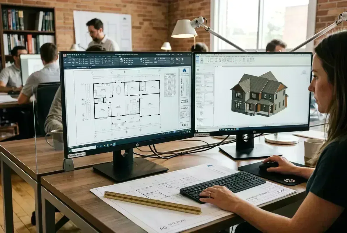 Hand-drawn field dimensions on grid paper being converted to 2D CAD floor plans