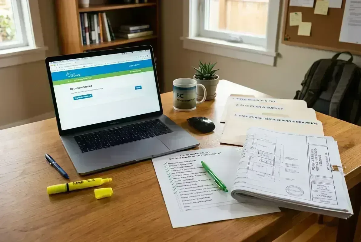 DIY municipal building permit application checklist and online portal submission