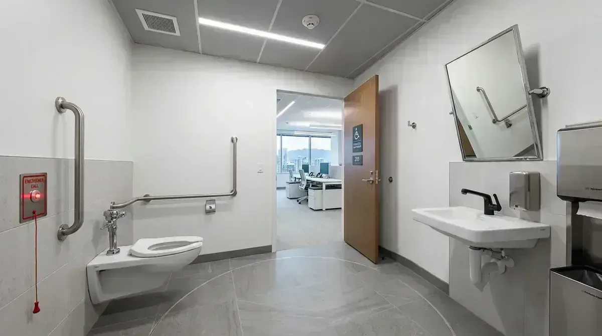 Childcare accessible washroom and sanitation sinks under Fraser Health and BC Building Code